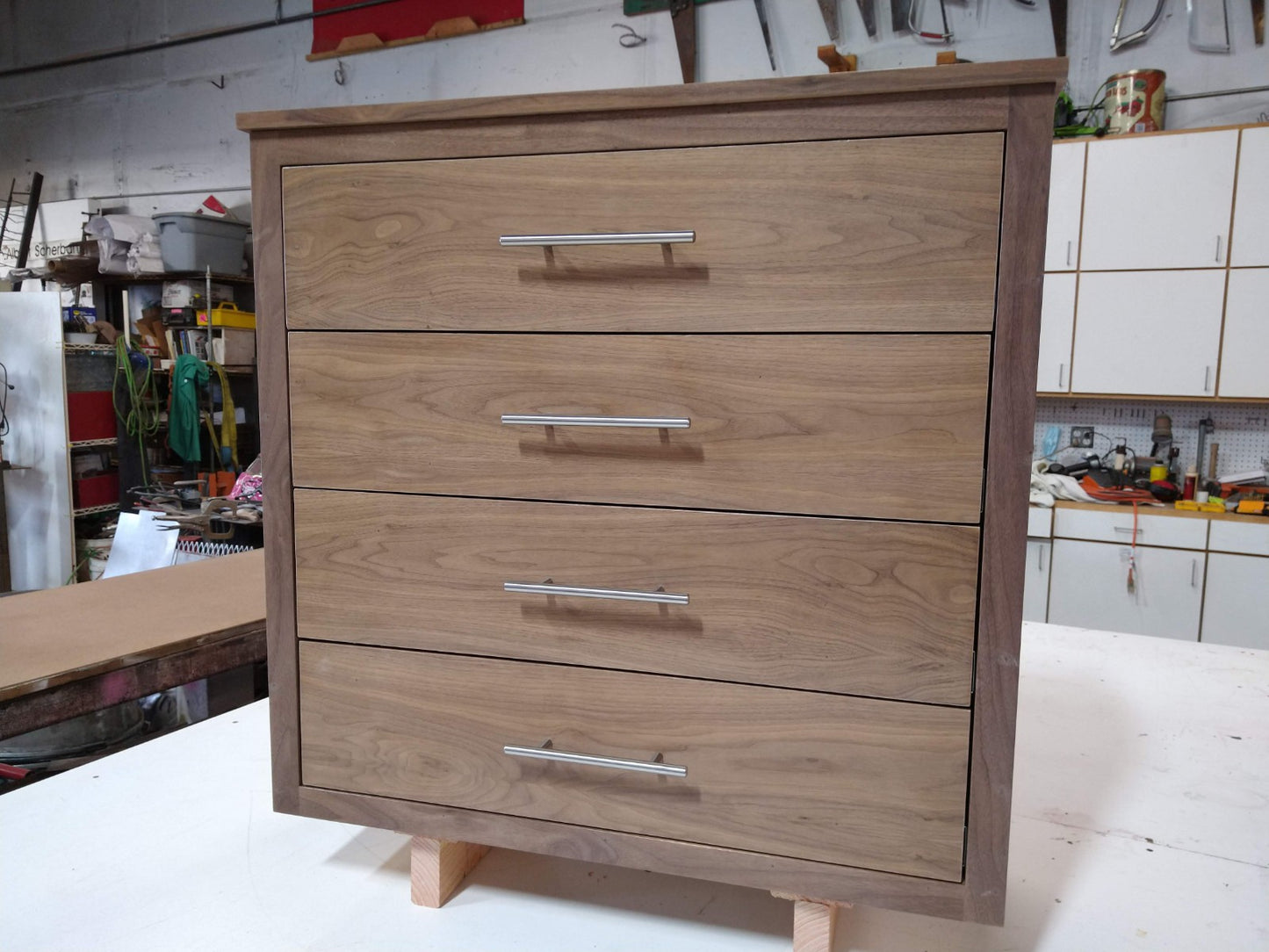 SOLD OOAK Four Drawer Walnut Dresser