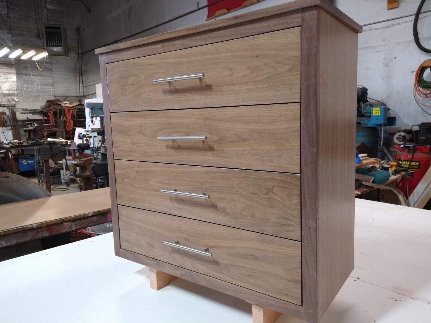 SOLD OOAK Four Drawer Walnut Dresser