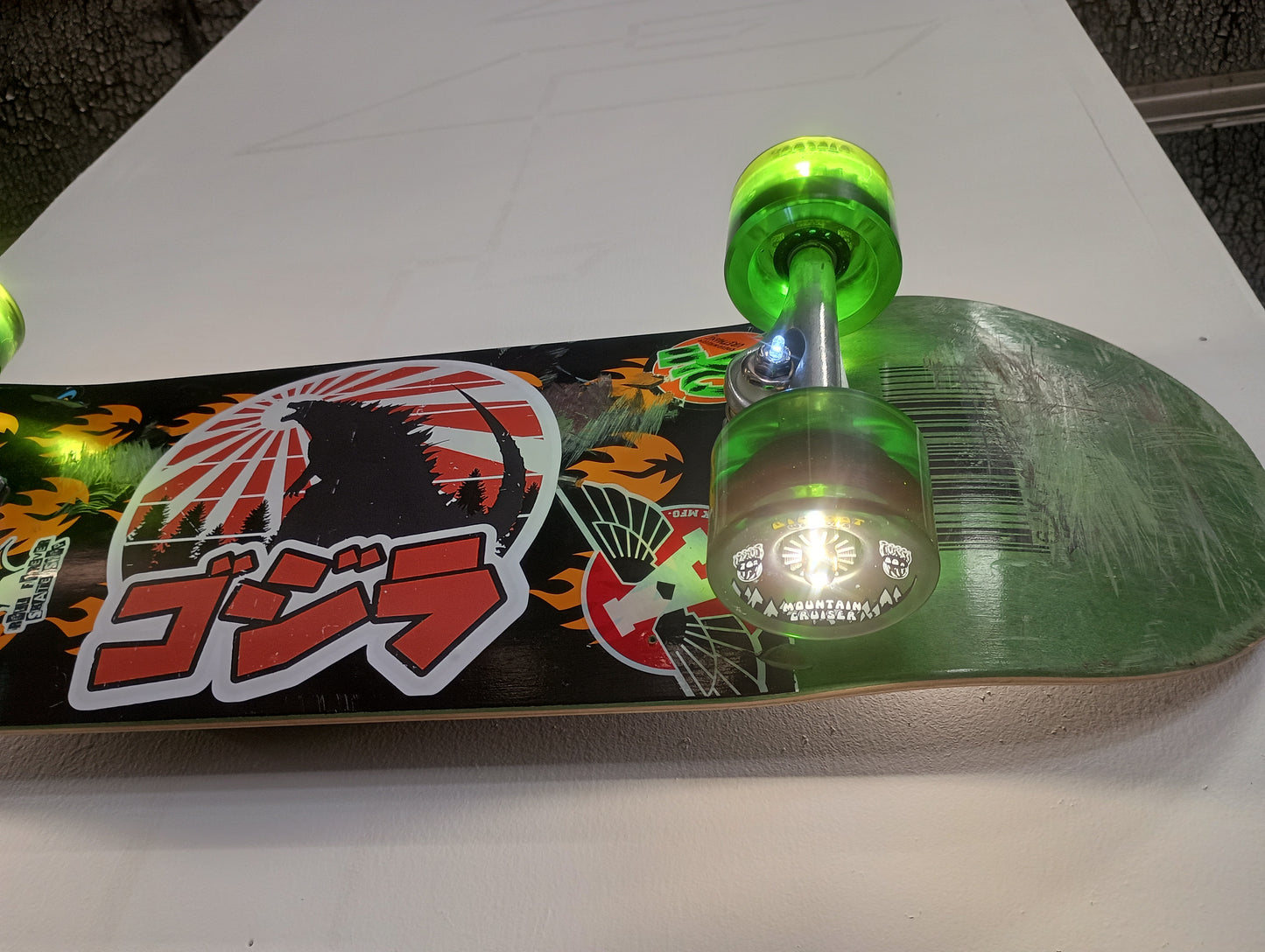 Kaiju themed skateboard wall sconce Godzilla