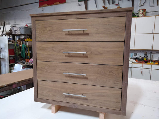 SOLD OOAK Four Drawer Walnut Dresser